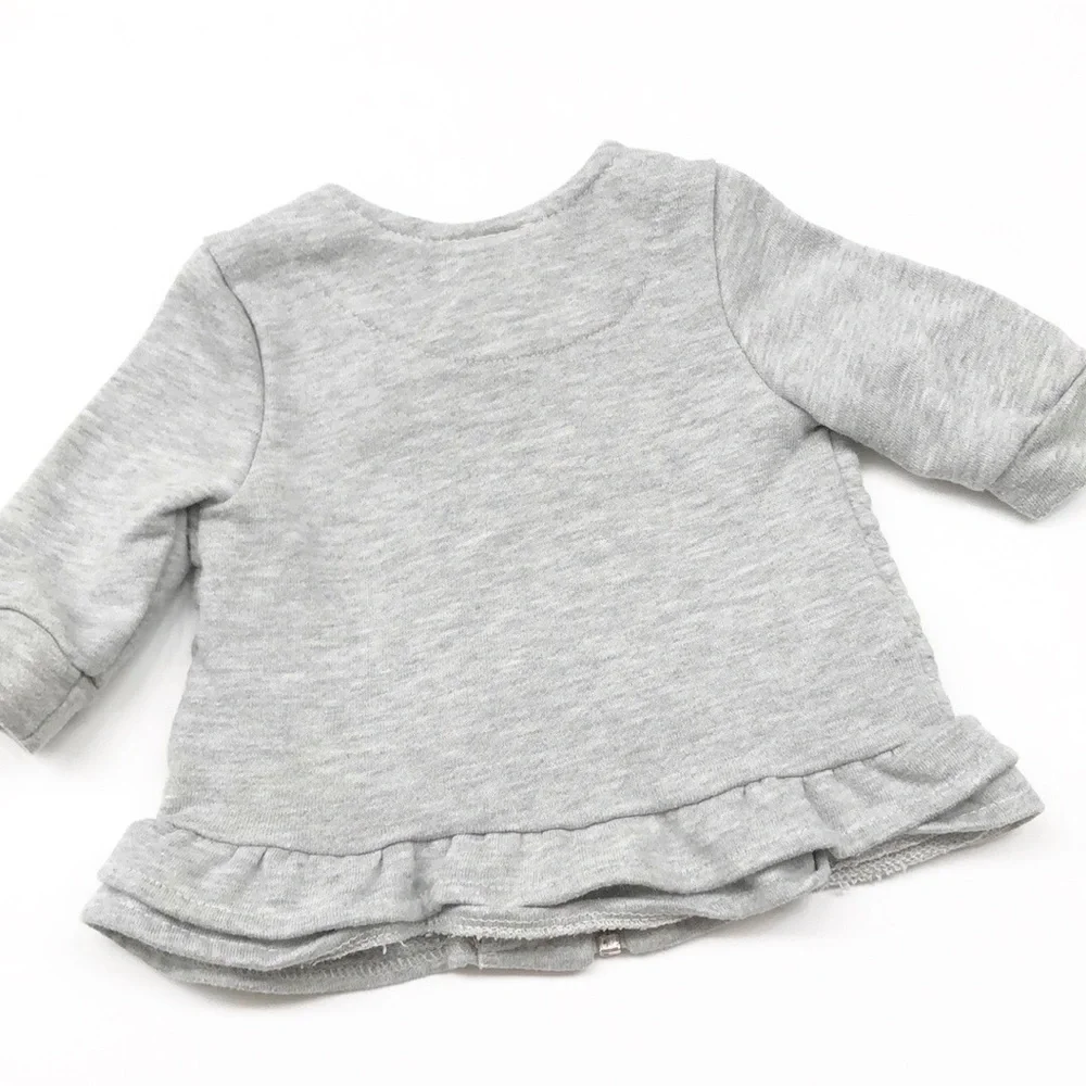 Little Lass gray LOVE quilted zip up jacket